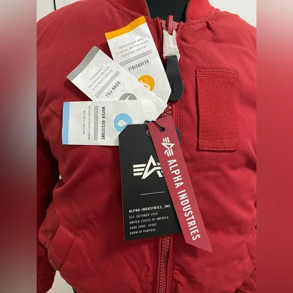 Alpha Industries Red Bomber Jacket NWT